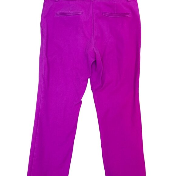Ann Taylor Women's 6P Eva Cropped Pants Trousers Pink Slim Fit Chic Faux Pockets - Picture 9 of 11